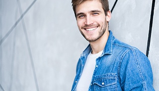 Man with an attractive smile from cosmetic bonding.