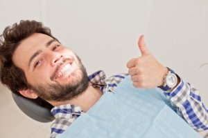 Man happy at dentist