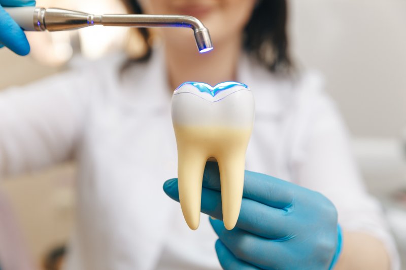 dentist filling a tooth