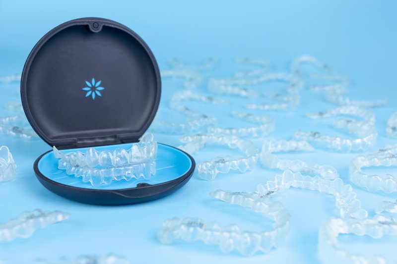 Invisalign aligner lying on a table